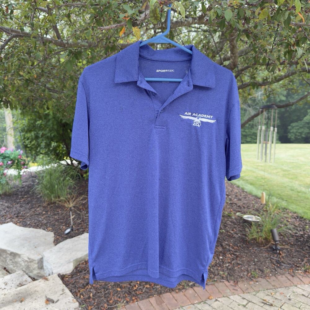 Sport Tek Men's Small EAA Airventure Oshkosh Polo Shirt Blue Air Academy